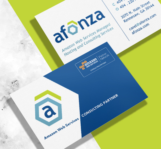 Branding for Amazon Web Services provider, Afonza. Developed by Annatto.